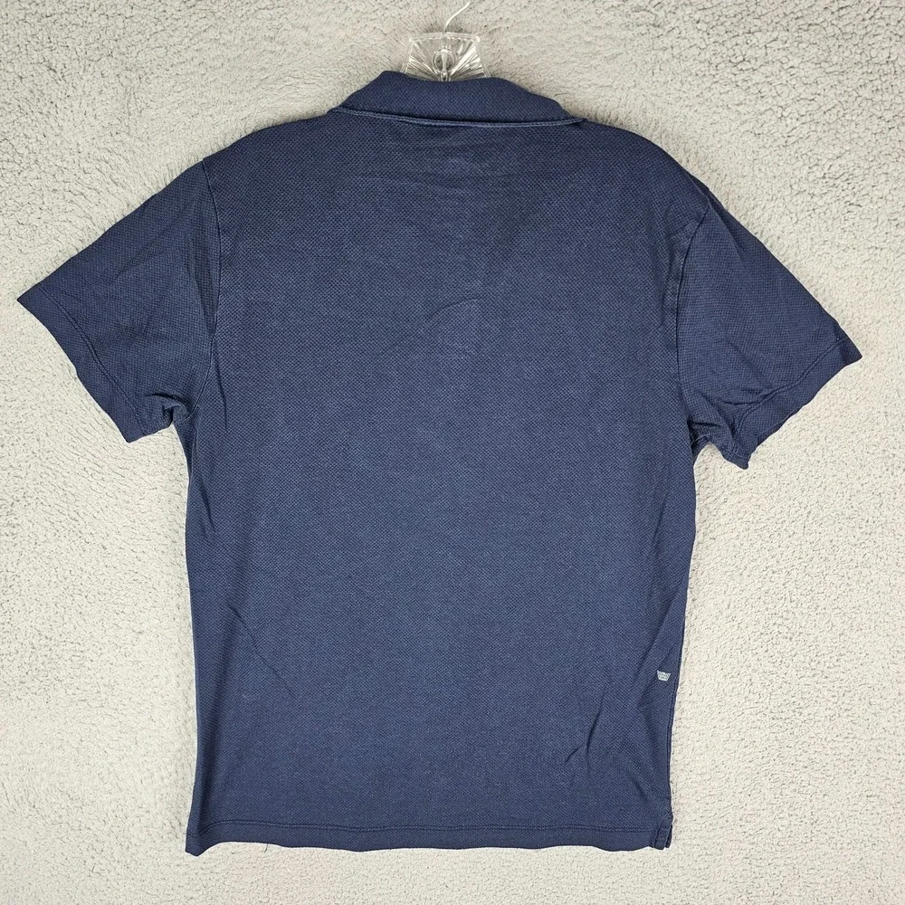 Mack Weldon Polo Shirt Men Medium Blue For Daily Wear Short Sleeve Casual Preppy